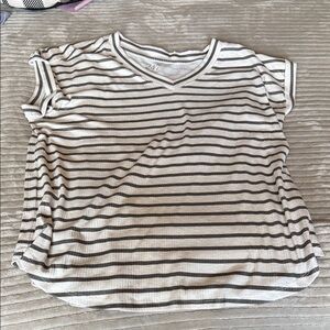 Maurices White and Black Striped Short Sleeve Tee